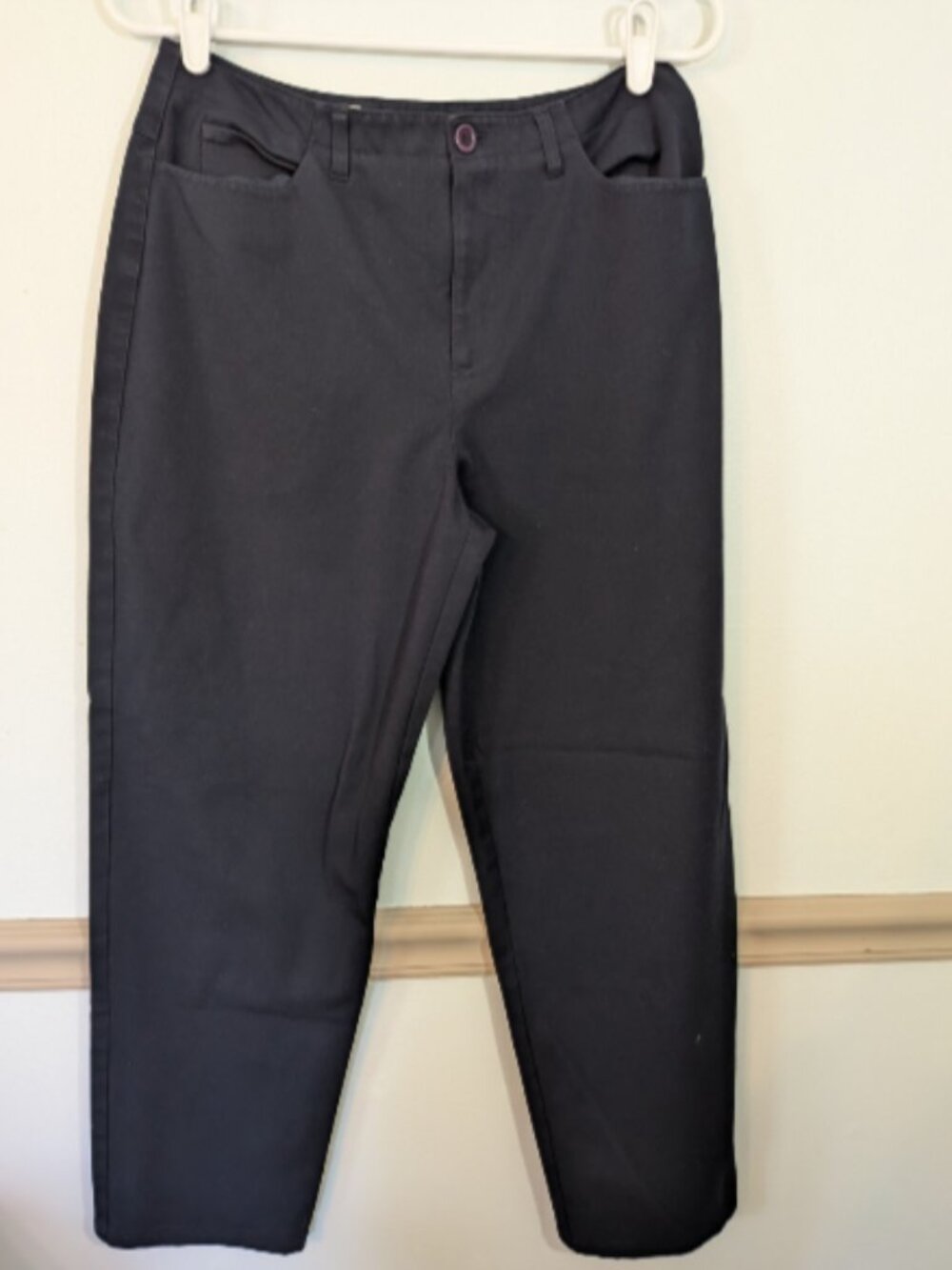 Talbots Pants Womens Size 8 Navy Blue Straight Leg Flat Front